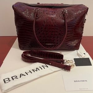 Brahmin Carryall - Duxbury Melbourne - Tart (dark red/burgundy/brick colors)